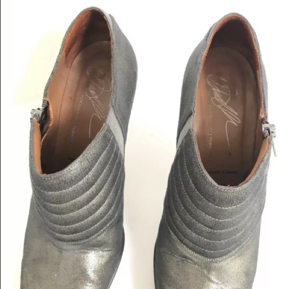 Donald J Pliner Monica Pewter Ankle Heeled Booties - Picture 2 of 6